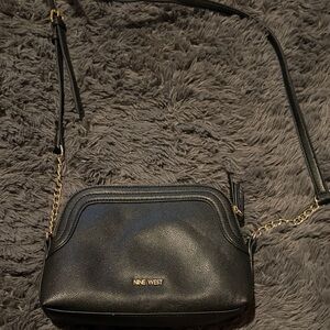 Nine West Black Crossbody Bag with Gold Accents